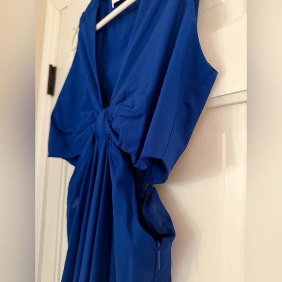 MANGO Blue Knot Dress With Openings- size 6 - Picture 4 of 9